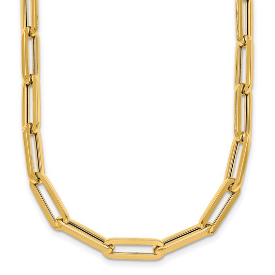 14K Gold Paperclip Link Necklace 24"