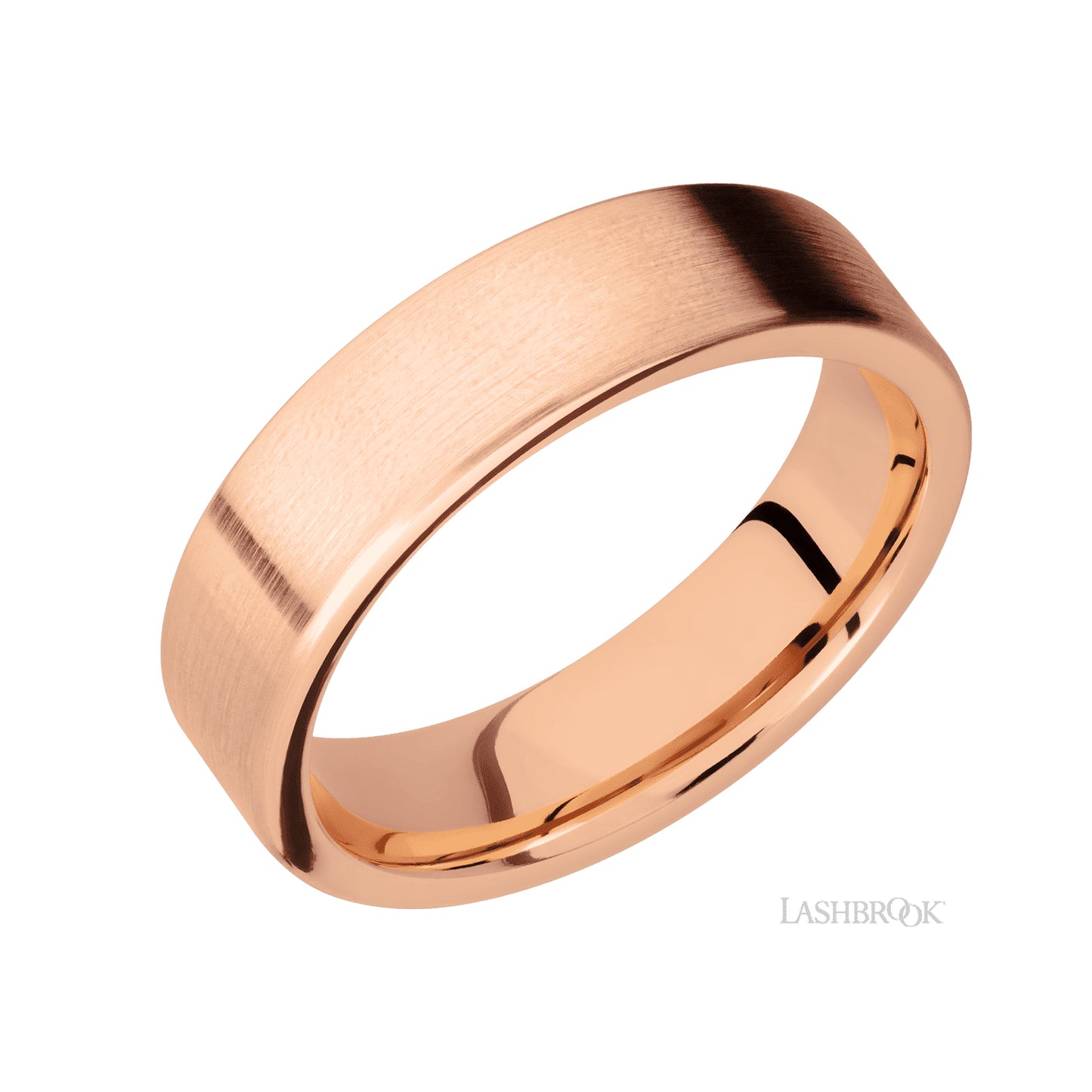 14k Rose Gold 6mm Flat Band