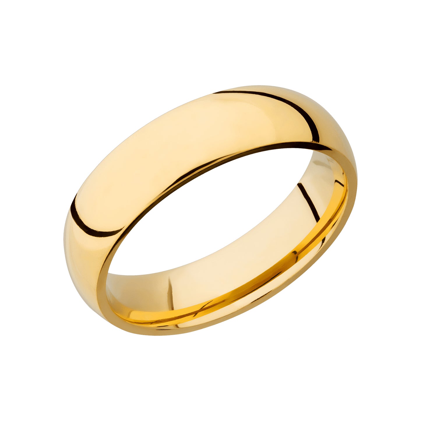 14k Yellow Gold 6mm Domed Band