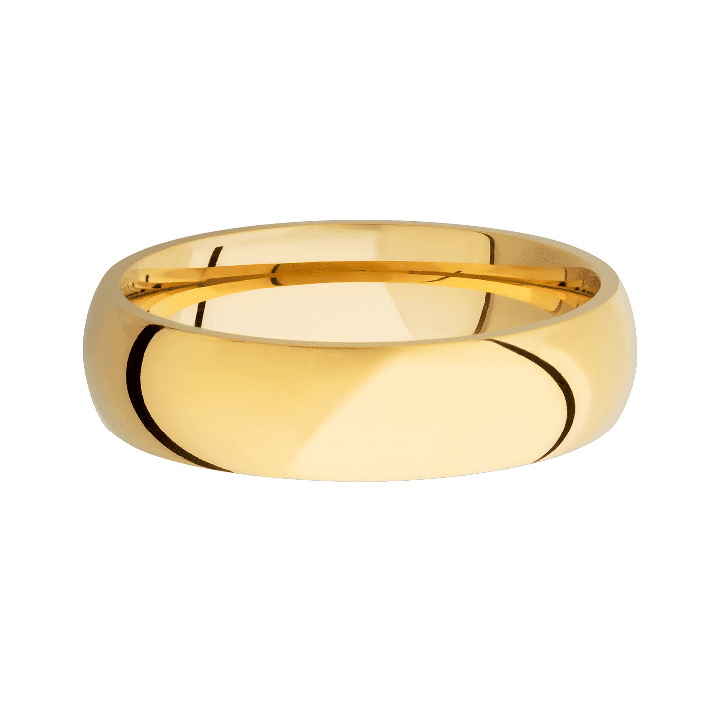 14k Yellow Gold 6mm Domed Band