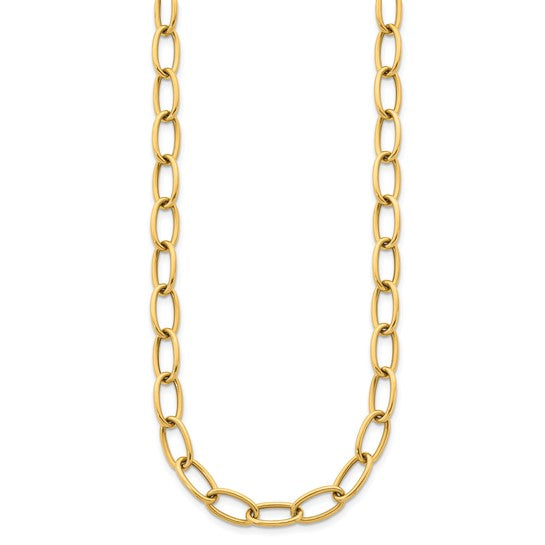 14K Gold Oval Link Necklace 24"