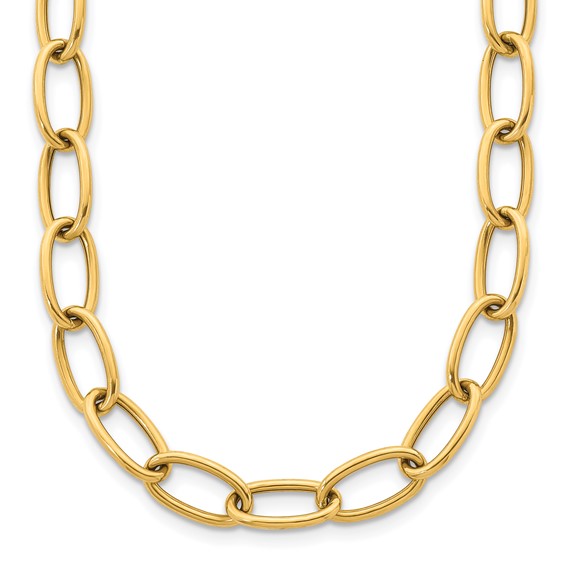 14K Gold Oval Link Necklace 24"