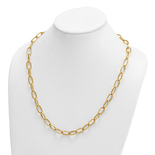 14K Gold Oval Link Necklace 24"