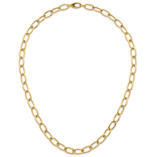 14K Gold Oval Link Necklace 24"