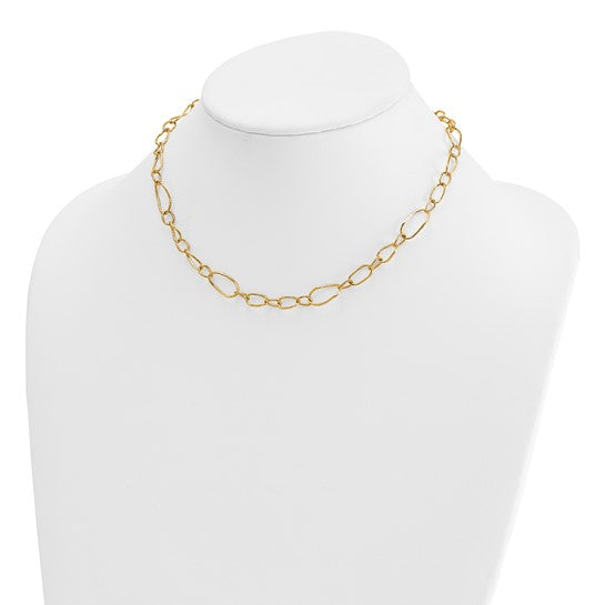 14K Gold Oval Link Necklace