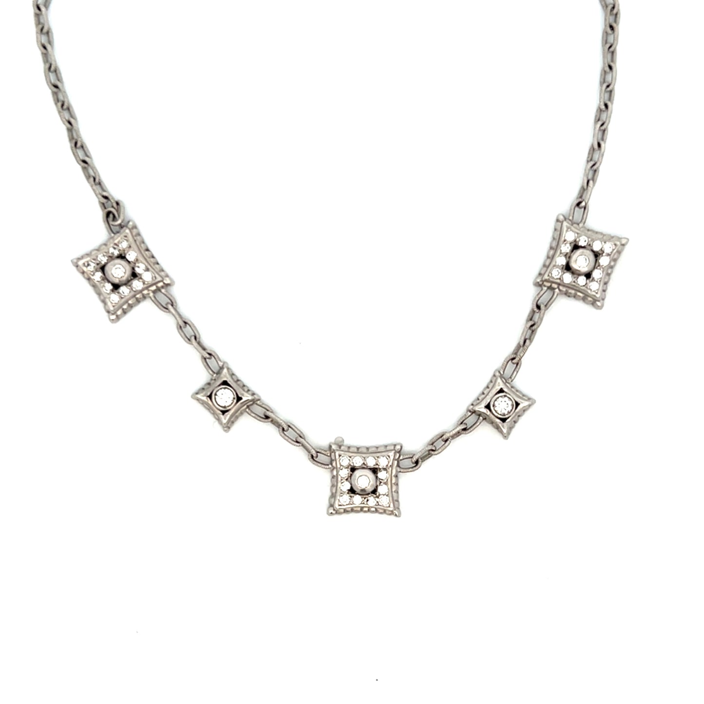 Estate Collection Vintage 18k Diamond Layout Necklace