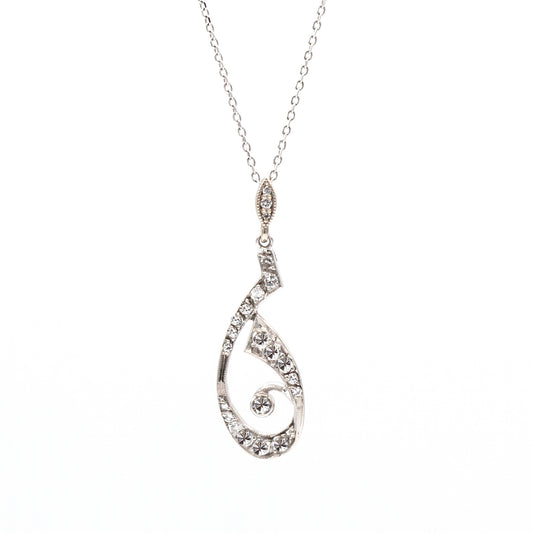 Estate Collection Platinum Art Nouveau Diamond Pendant