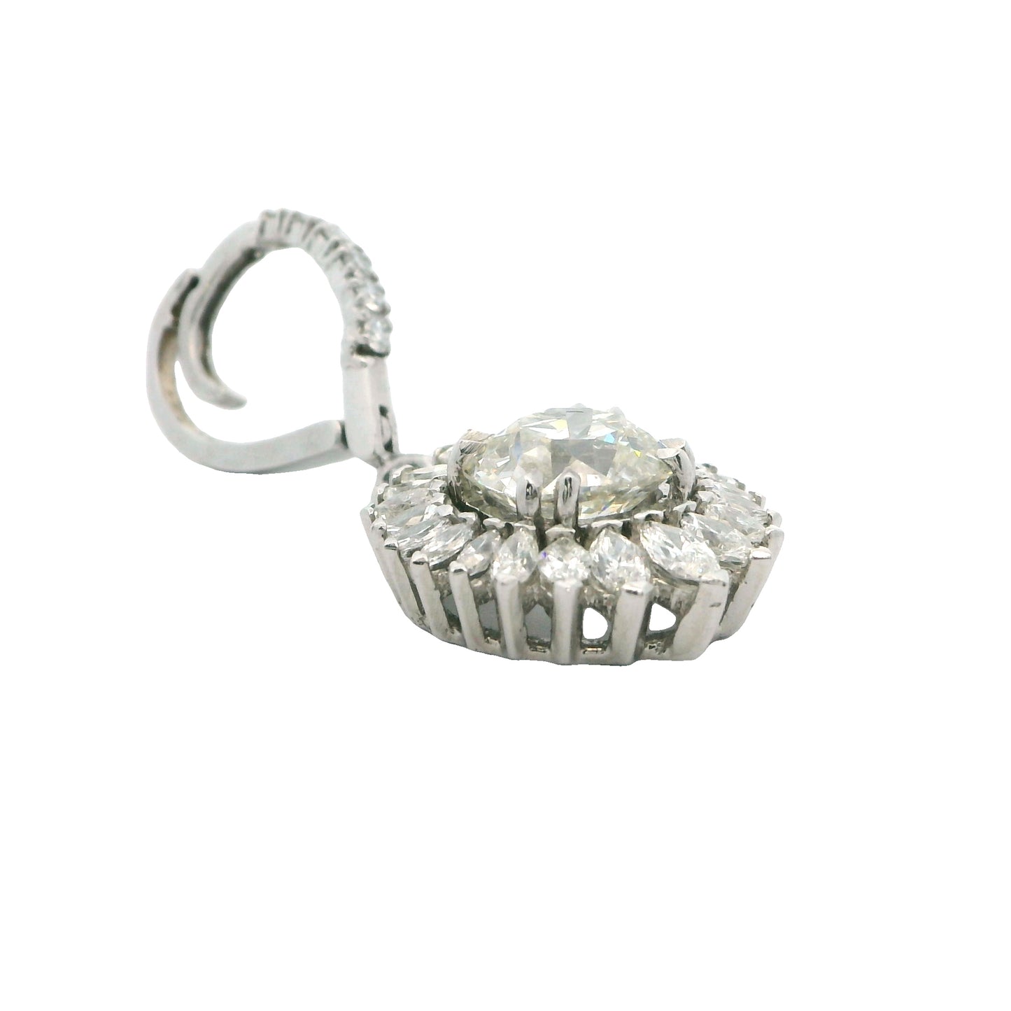 Estate Collection Platinum 2.25CT Diamond Pearl Enhancer Pendant