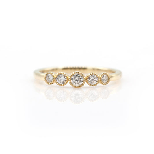 14K Yellow Gold Diamond Shapes Band