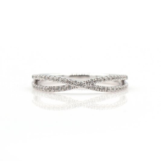 14K White Gold Diamond Contour Ring