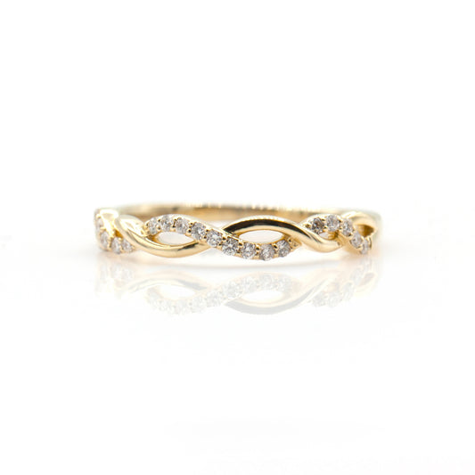 14K Yellow Gold Diamond Contour Ring