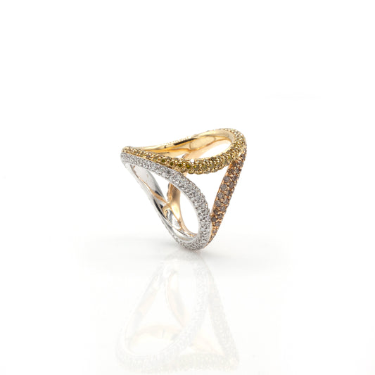 Estate Collection 18K Triple Diamond Ring
