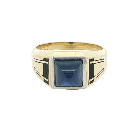 Estate Collection 1920's 5ct Cabochon Sapphire Men's Ring