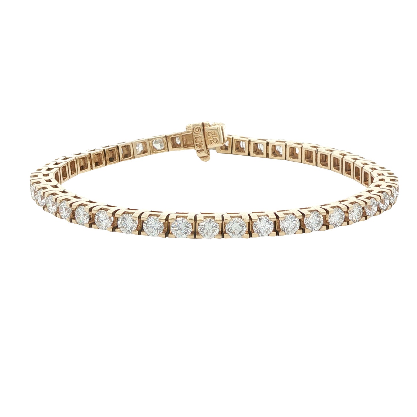 14K Yellow Gold 6.10CT Diamond Tennis Bracelet
