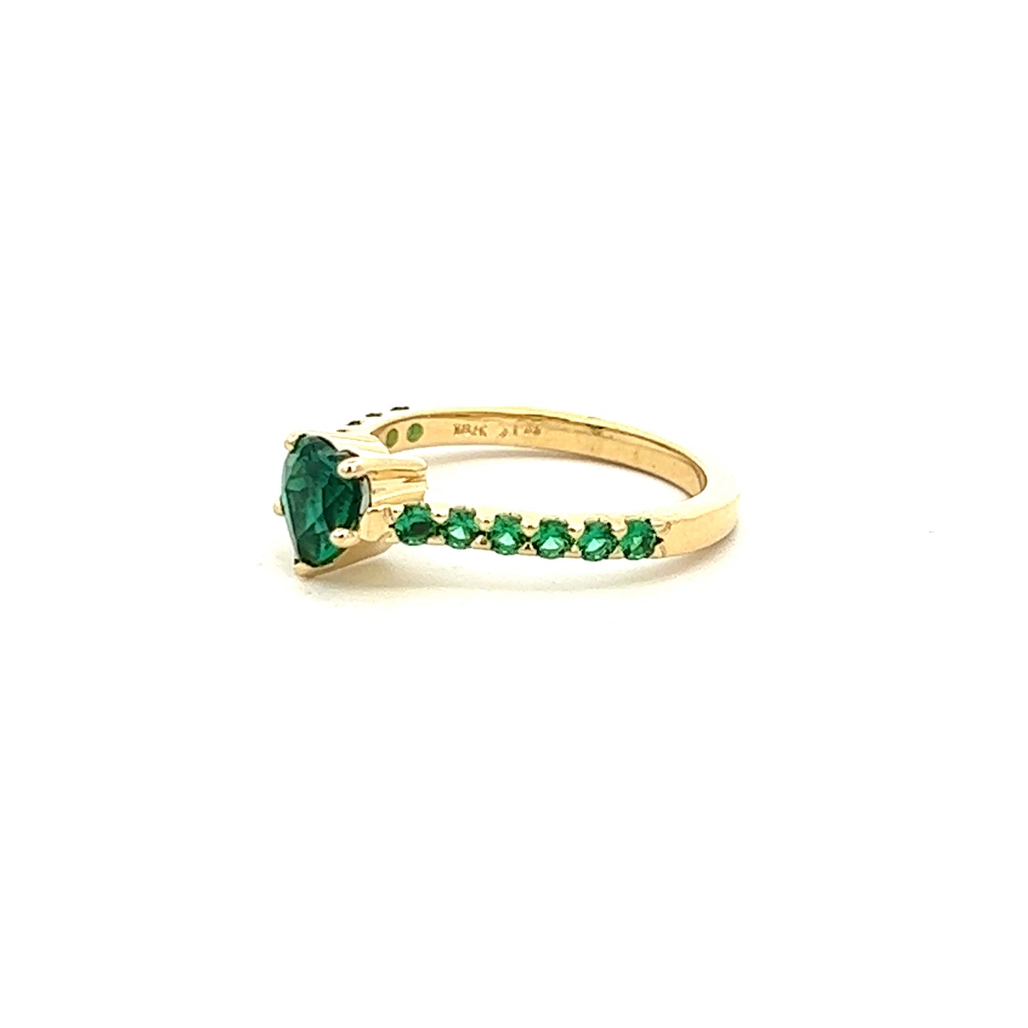 Tim Nelson Designs 14K Emerald Heart Ring