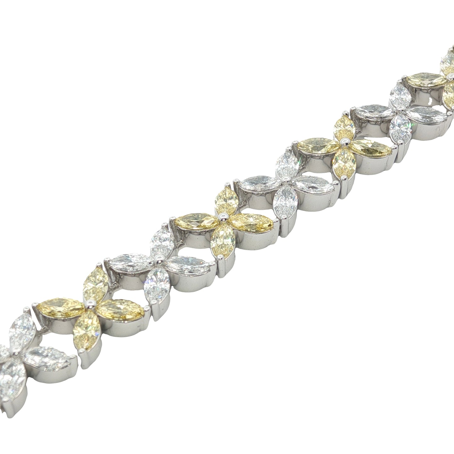 14K 6.3CT Lab-Created Marquise Diamond Tennis Bracelet