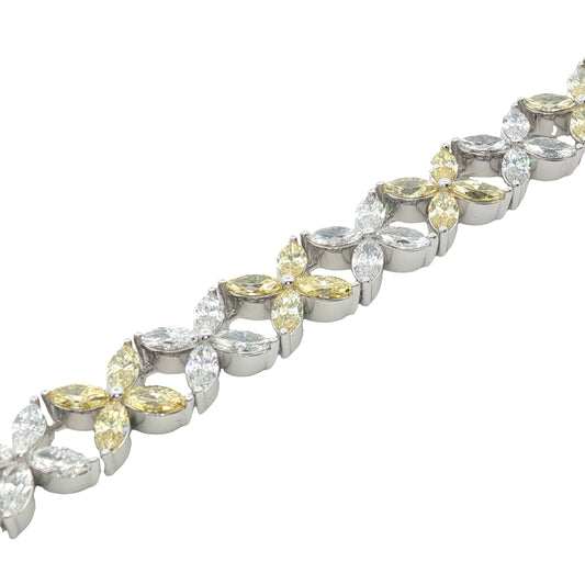 14K 6.3CT Lab-Created Marquise Diamond Tennis Bracelet