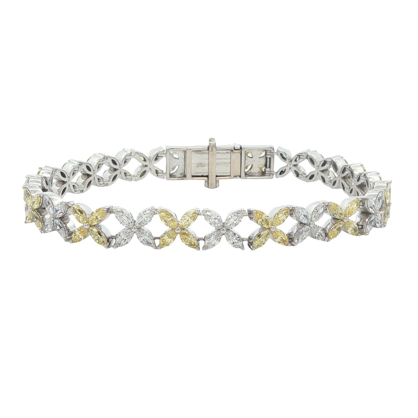 14K 6.3CT Lab-Created Marquise Diamond Tennis Bracelet