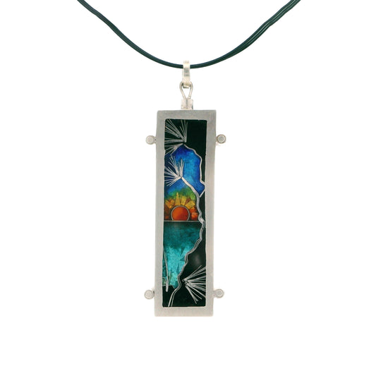 James Carter Cloisonné Double Sided Sunrise Sunset Pendant