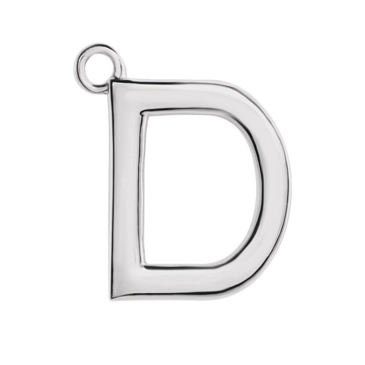 Sterling Silver Petite Uppercase 'D' Initial Charm