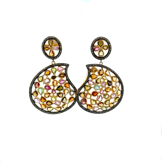 Tourmaline & Diamond Earrings