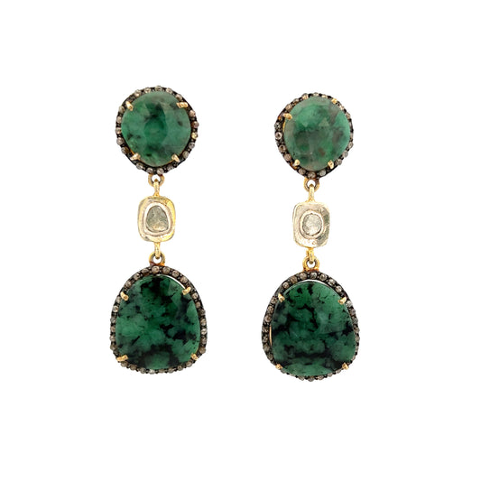 Emerald & Diamond Earrings