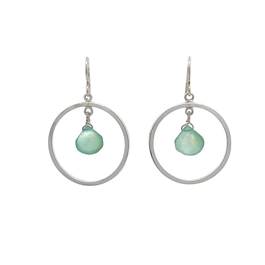 Vitrice McMurry Sterling Chalcedony Dangle Earrings