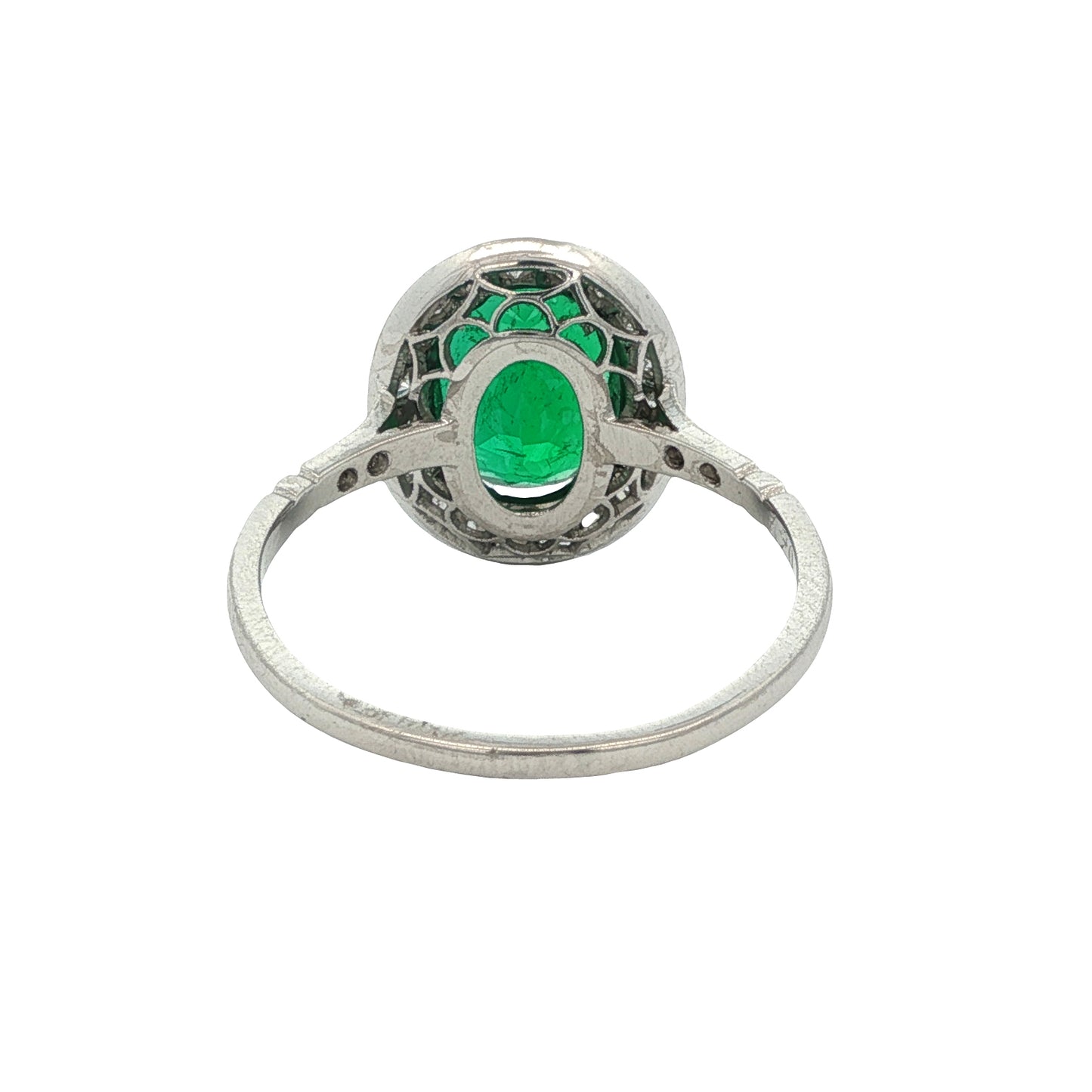 Estate Collection Platinum Colombian Emerald & Diamond Ring