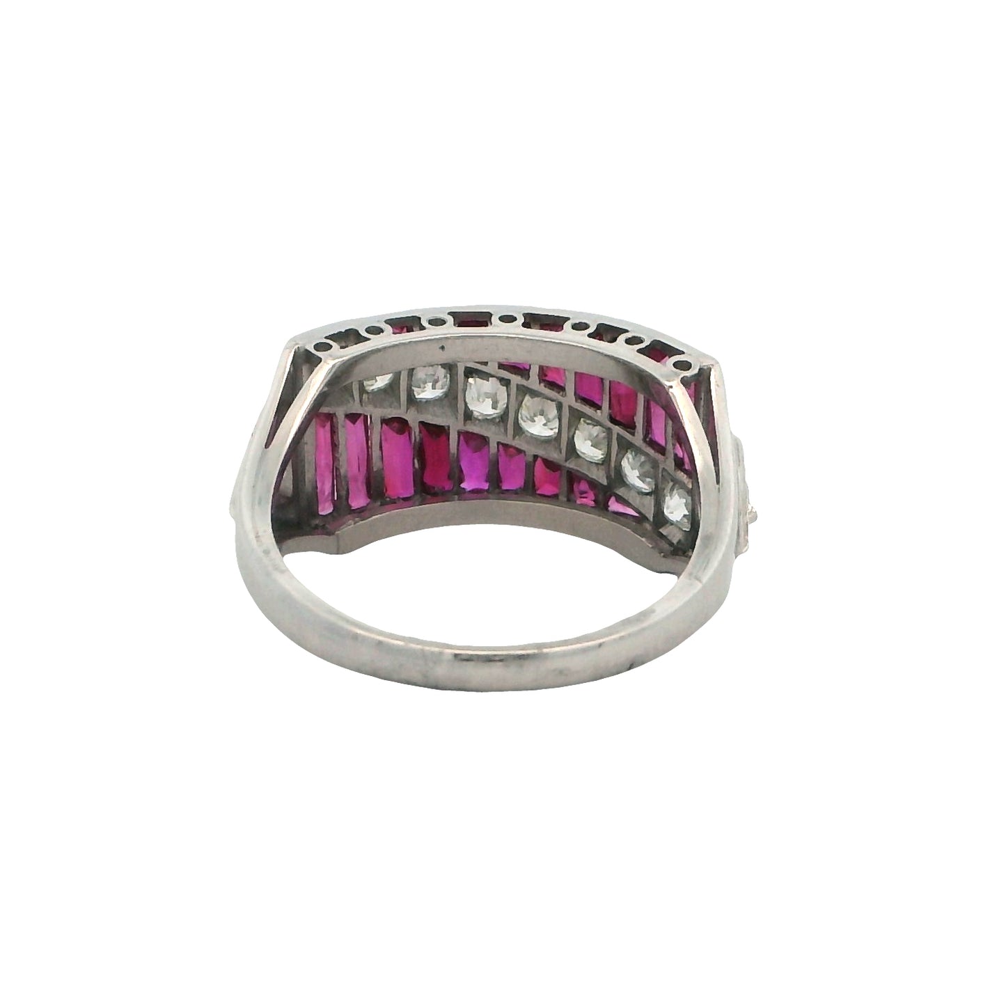 Estate Collection Platinum Art Deco Style Ruby & Diamond Ring