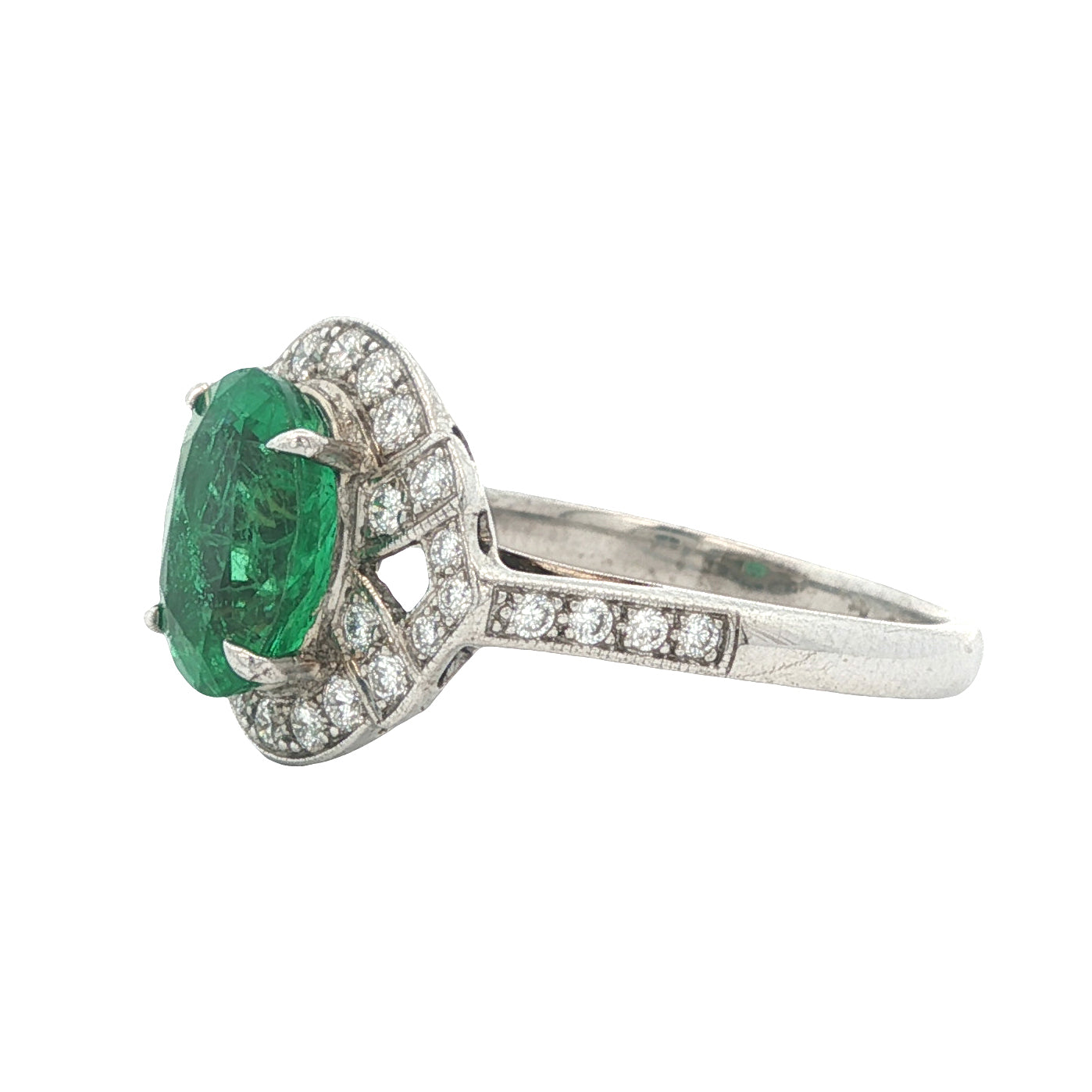 Estate Collection 18K Emerald & Diamond Ring