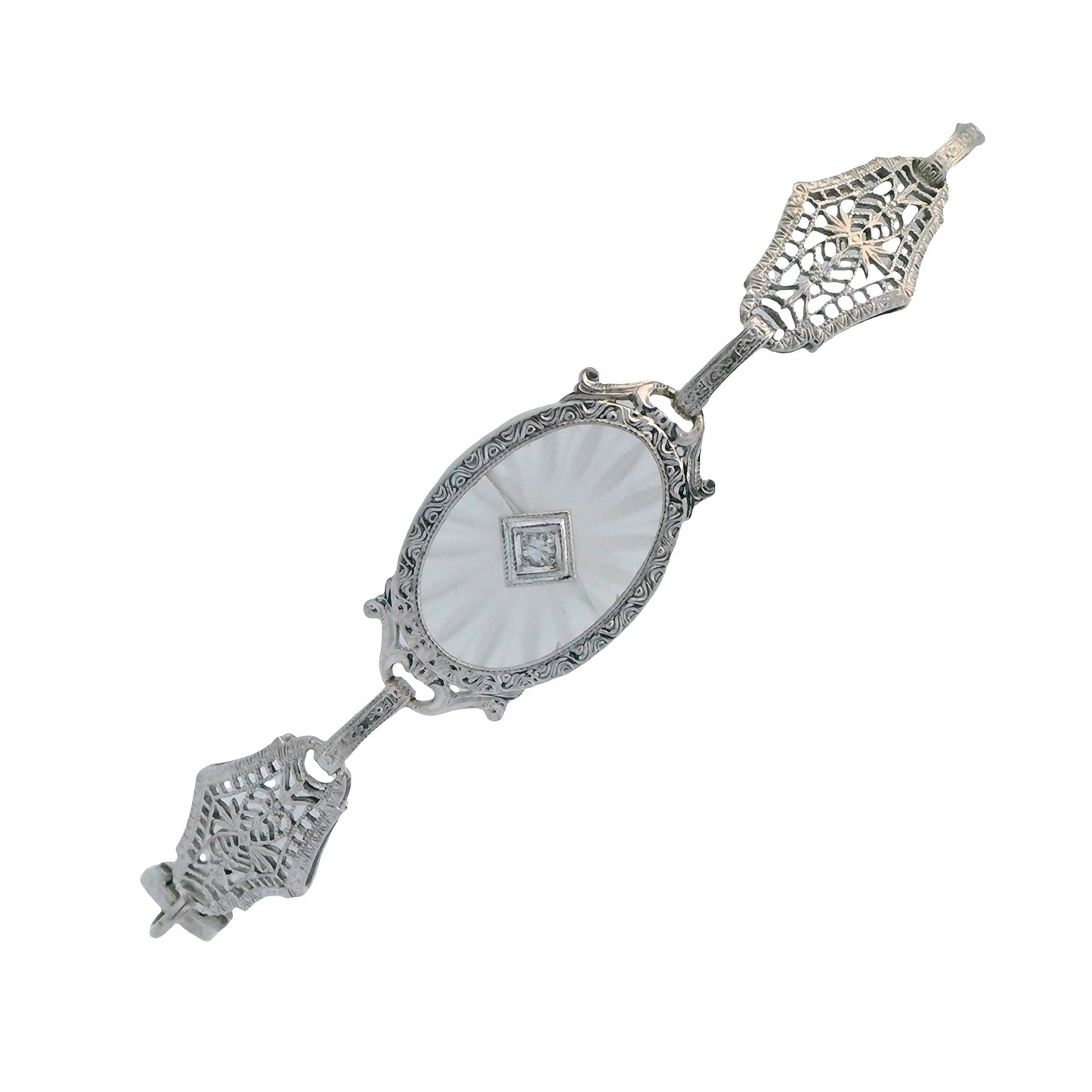 Estate Collection Art Deco Camphor Glass Diamond Bracelet