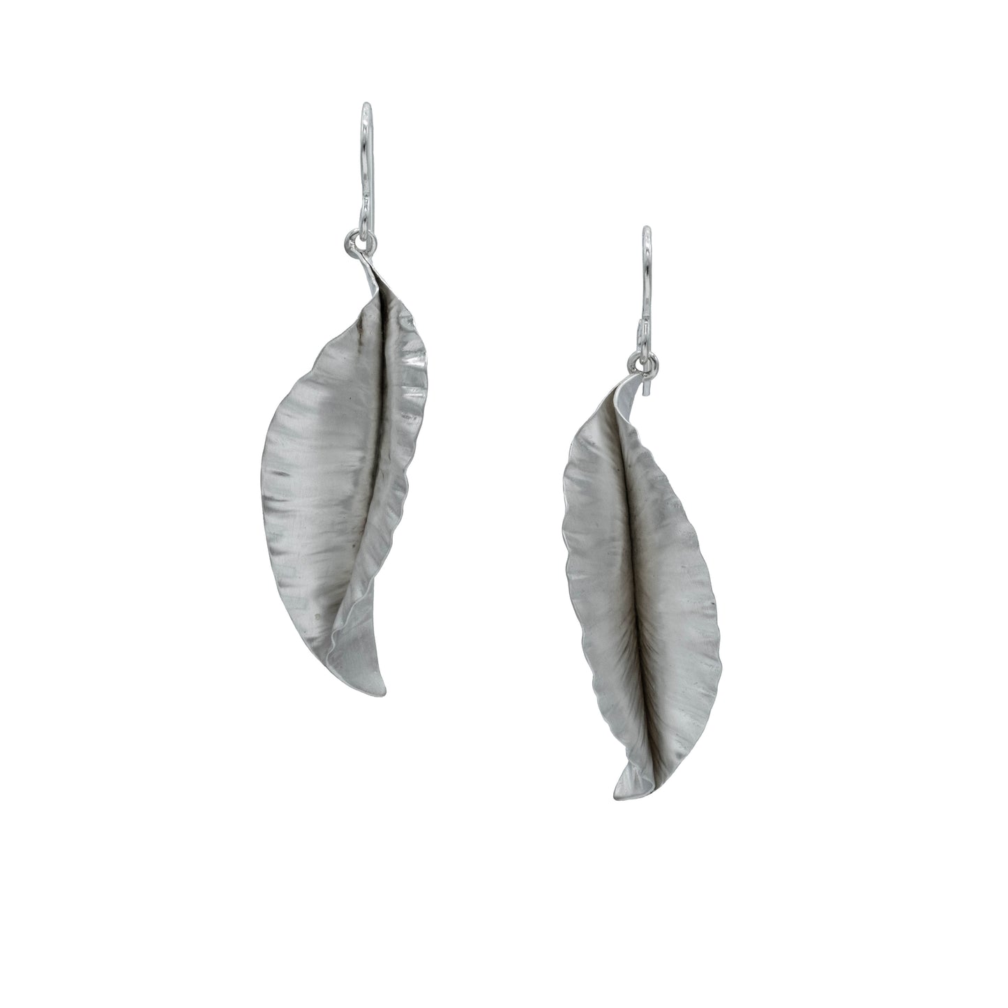 Vitrice McMurry Sterling Hammered Leaf Earrings (Large)