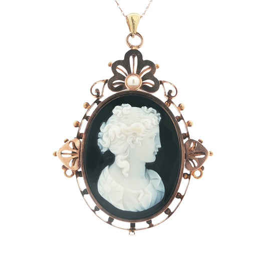 Estate Collection Victorian Carved Cameo Brooch