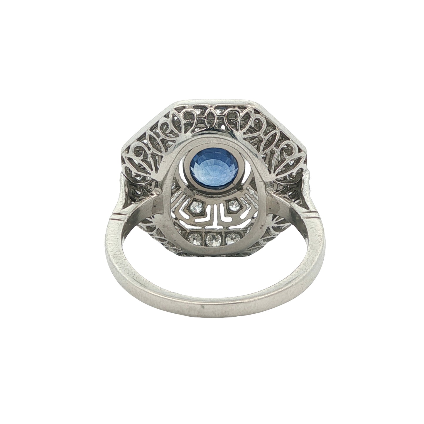 Estate Collection Art Deco-inspired Platinum Diamond & Sapphire Ring