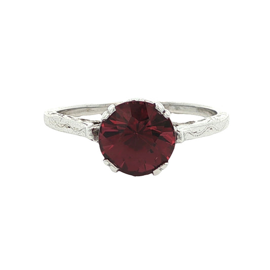 Estate Collection 1930's Art Deco 18K Garnet Ring