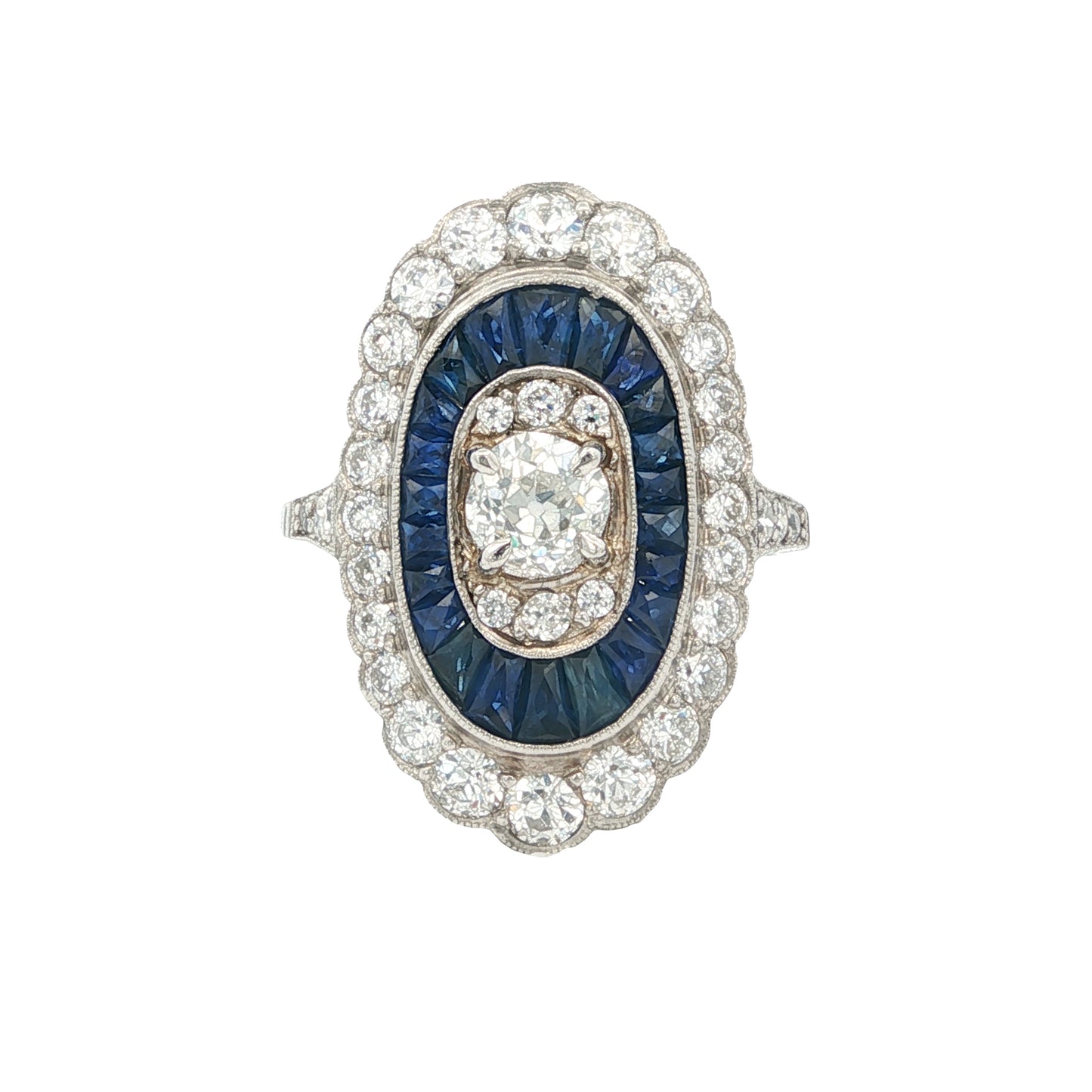 Estate Collection Art Deco-inspired Platinum Diamond & Sapphire