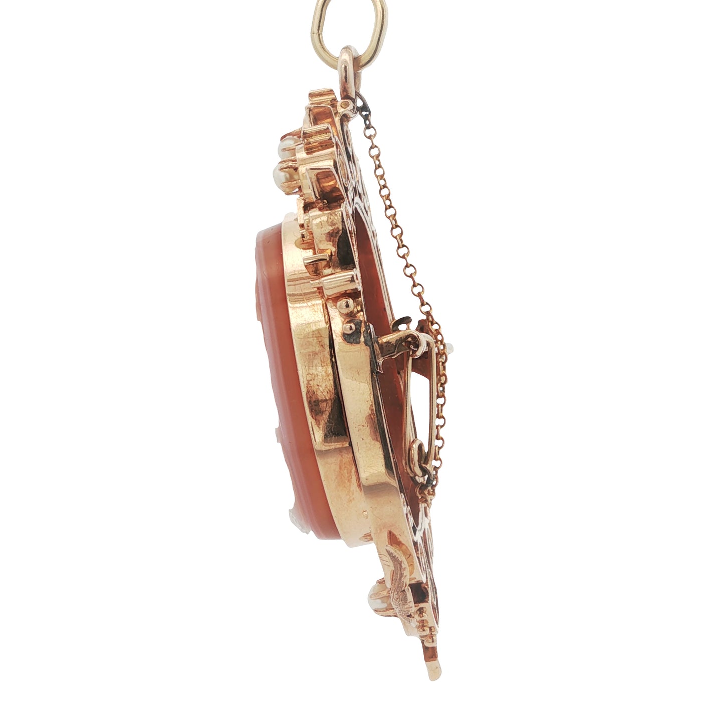 Estate Collection Victorian Carved Agate Cameo Brooch