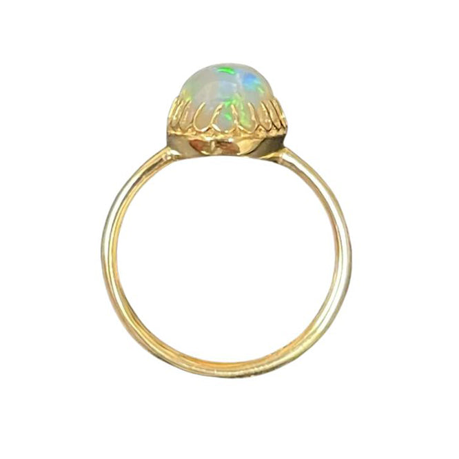 Vintage 14K Yellow Gold Australian Jelly Opal Ring