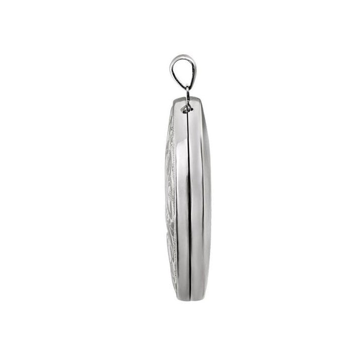Sterling Silver Engravable Embossed Oval Locket (lg)
