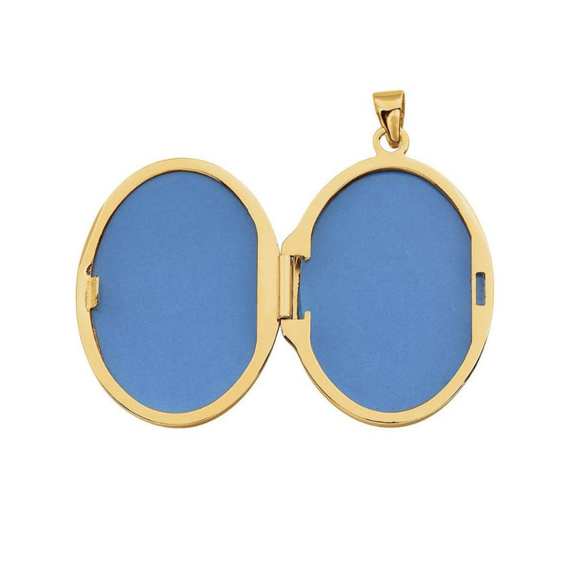14K Gold Engravable Embossed Oval Locket