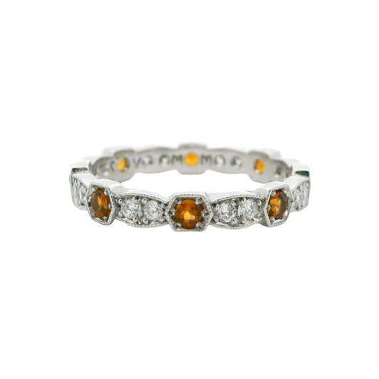 Tom Mathis Designs 18K Diamond & Citrine Eternity Band