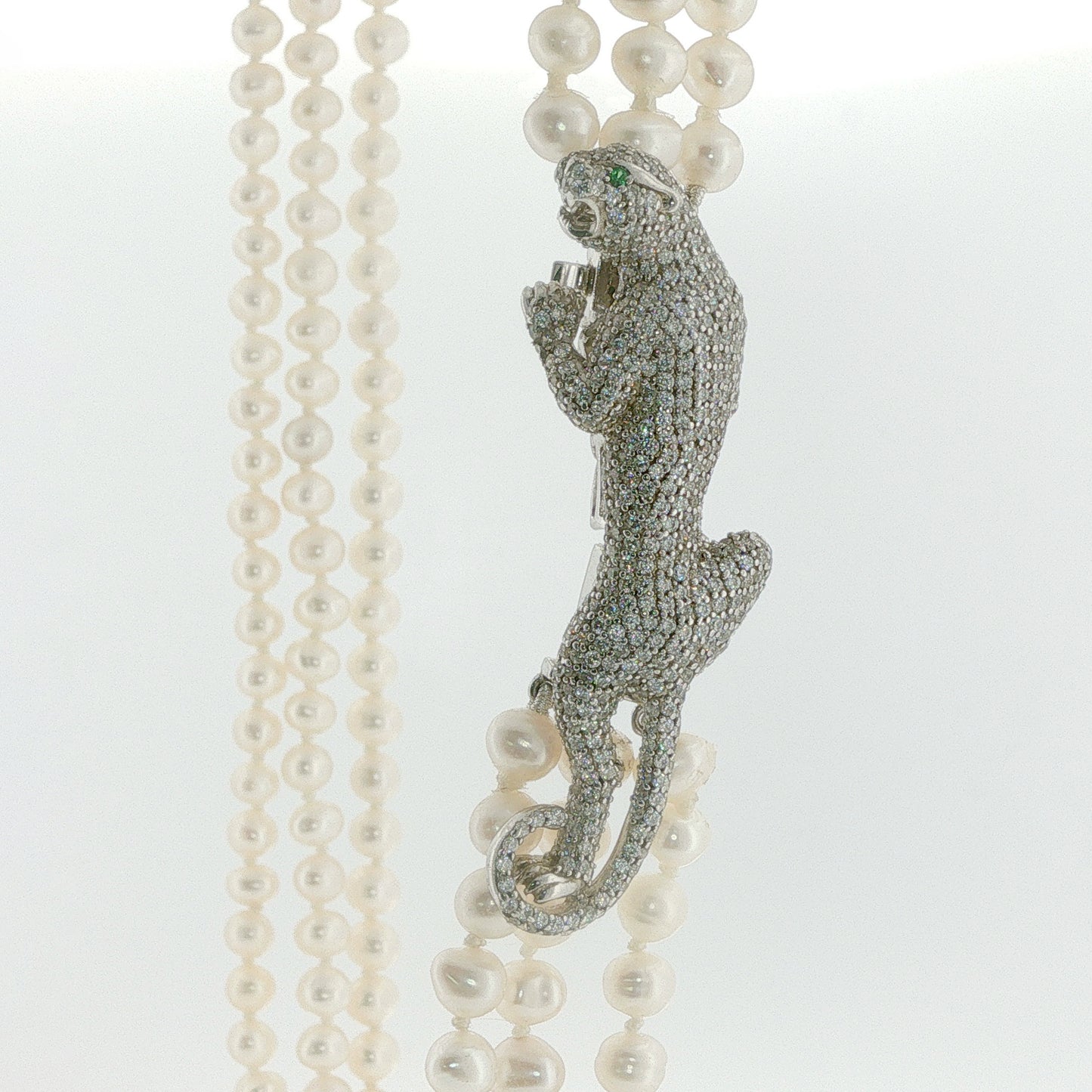 Triple Strand 31" Long Freshwater Pearls with Jaguar Clasp