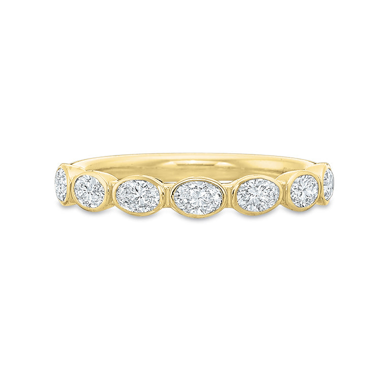 14K Yellow Gold Oval Diamond Band