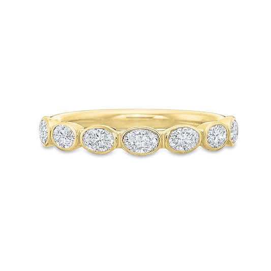 14K Yellow Gold Oval Diamond Band