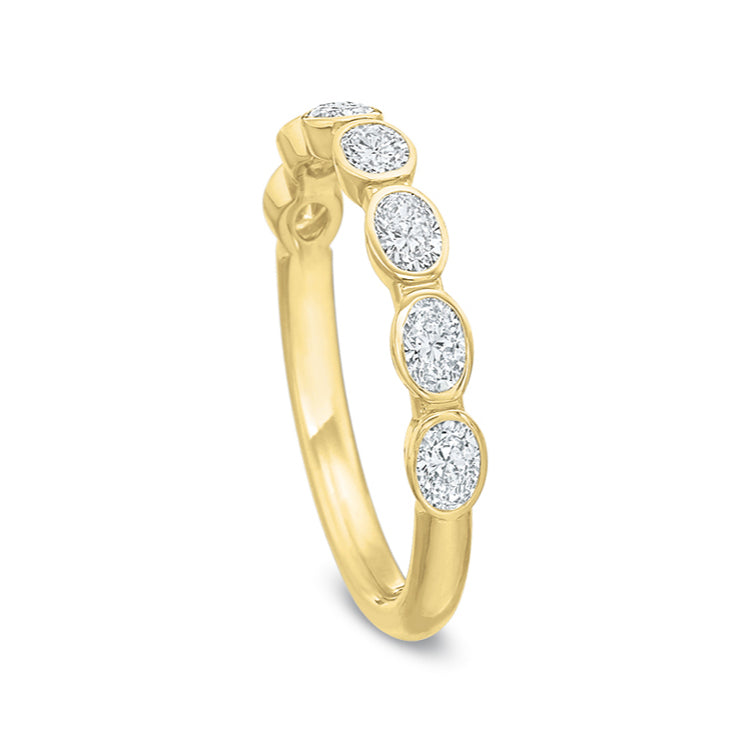 14K Yellow Gold Oval Diamond Band