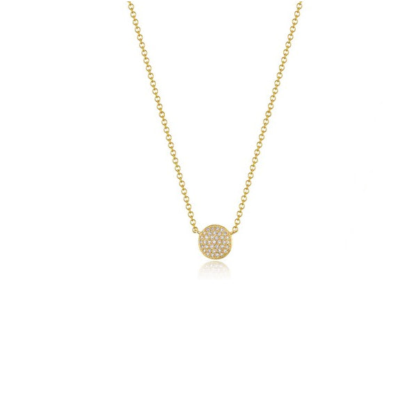 14K Yellow Gold Diamond Pave Necklace(sm)