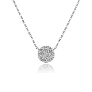 14K White Gold Diamond Pave Necklace (lg)