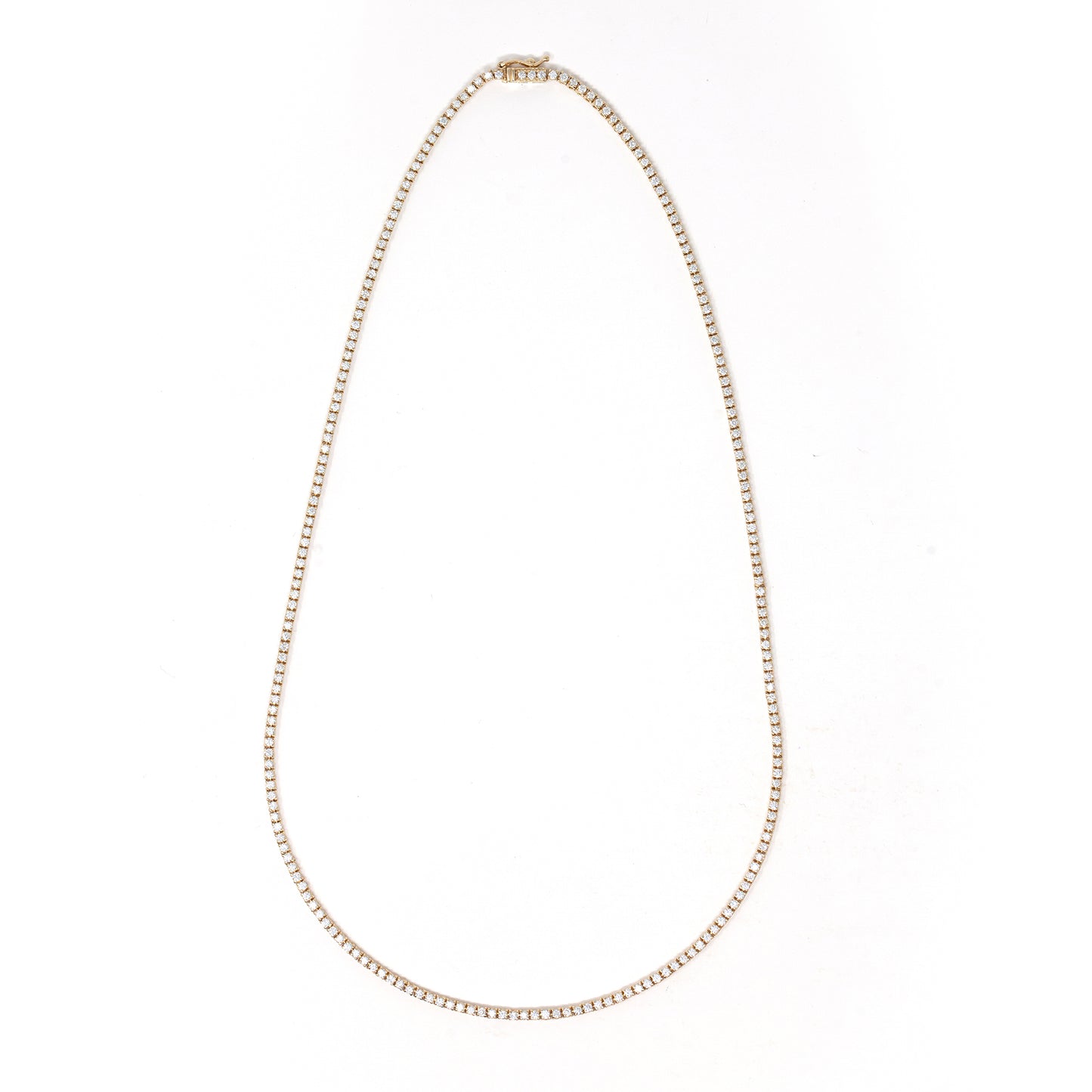 14K Gold 3.01CT Diamond Tennis Necklace