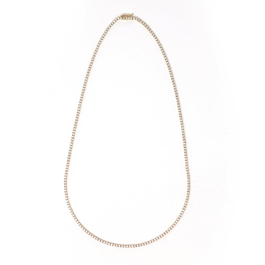 14K Gold 3.01CT Diamond Tennis Necklace