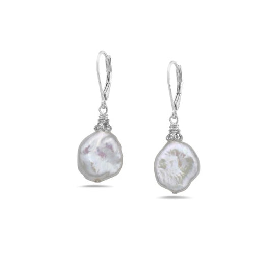 Anatoli Collection Sterling Silver Keshi Pearl Earrings
